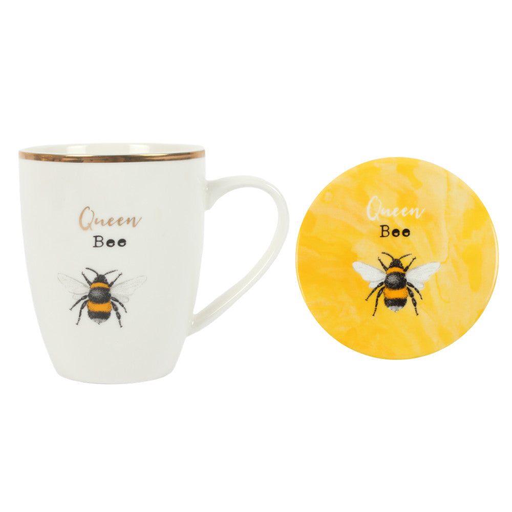 'Queen Bee' Ceramic Mug & Coaster Set