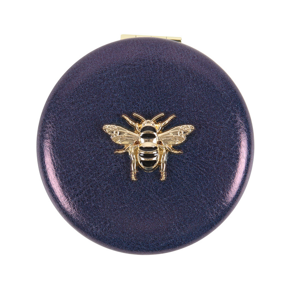 Navy Bee Compact Mirror