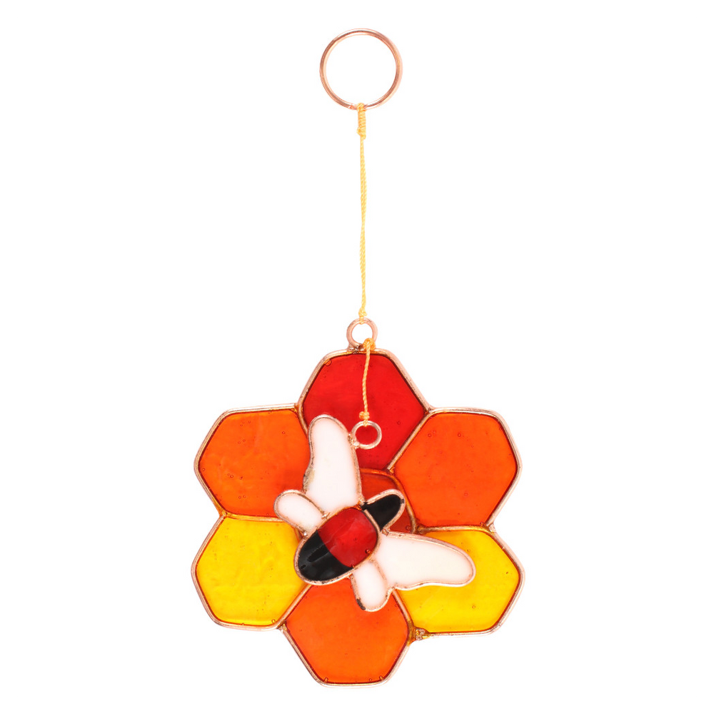 Bee and Honeycomb Suncatcher