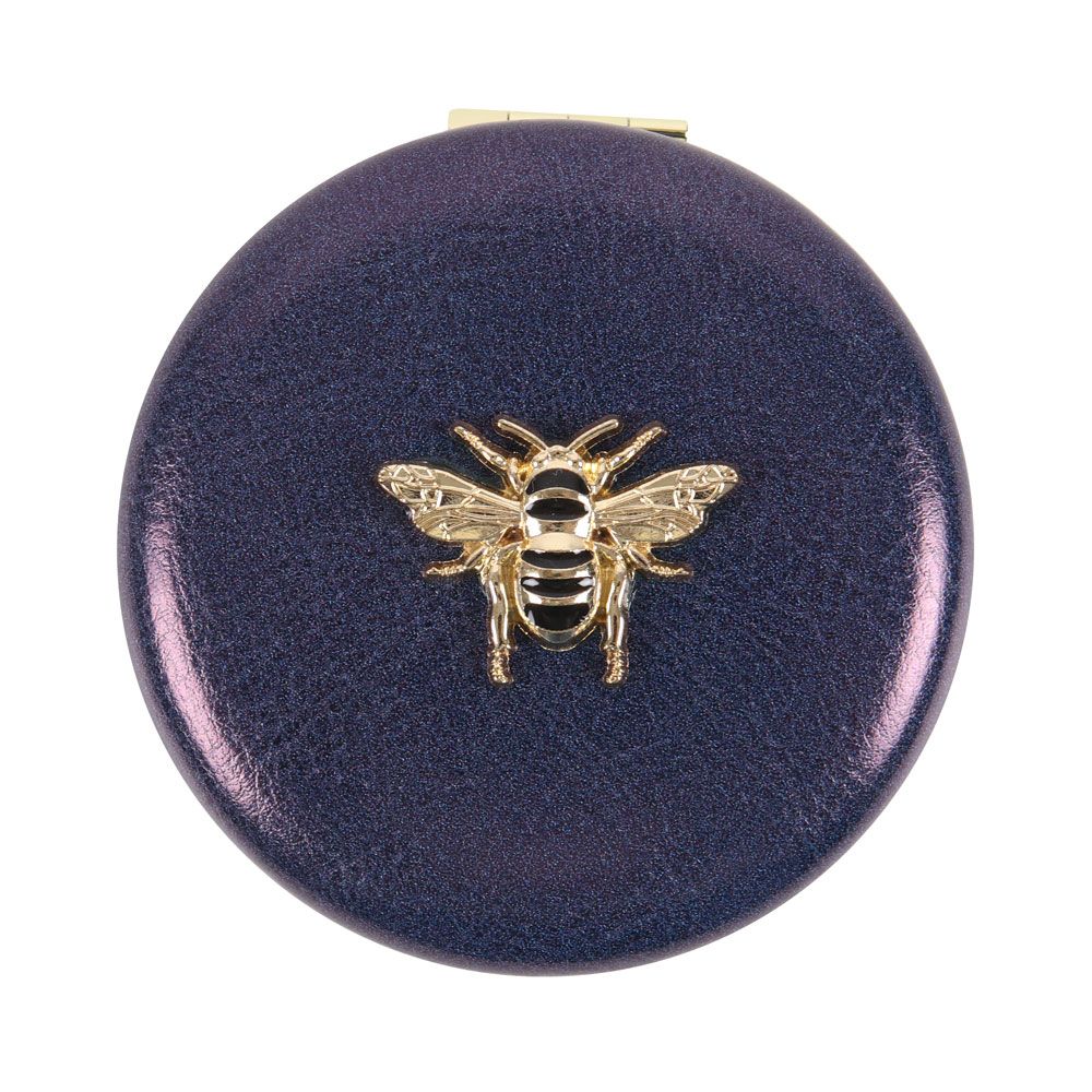 Navy Bee Compact Mirror