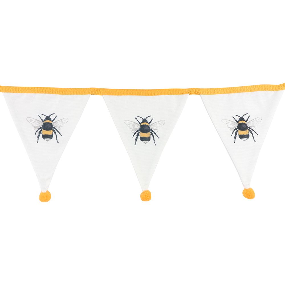 White Single Bee Fabric Bunting