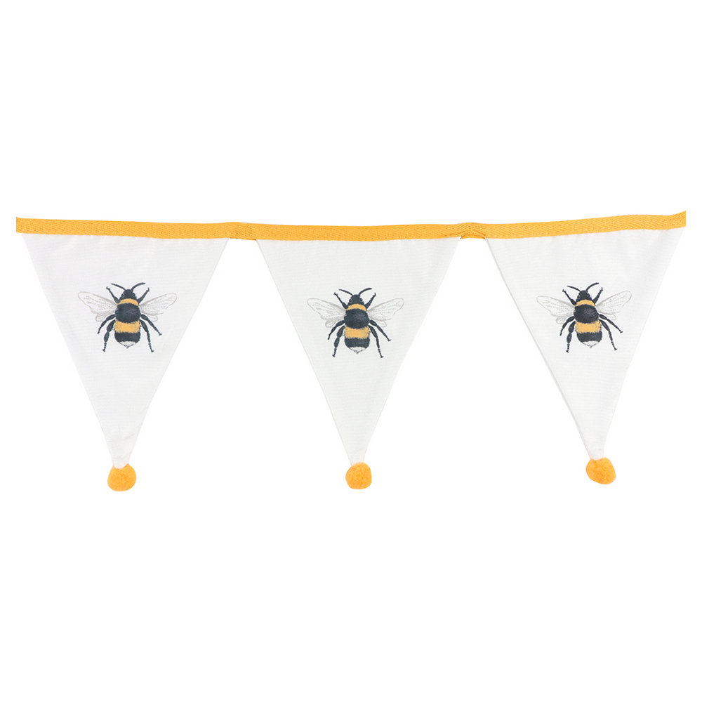 White Single Bee Fabric Bunting